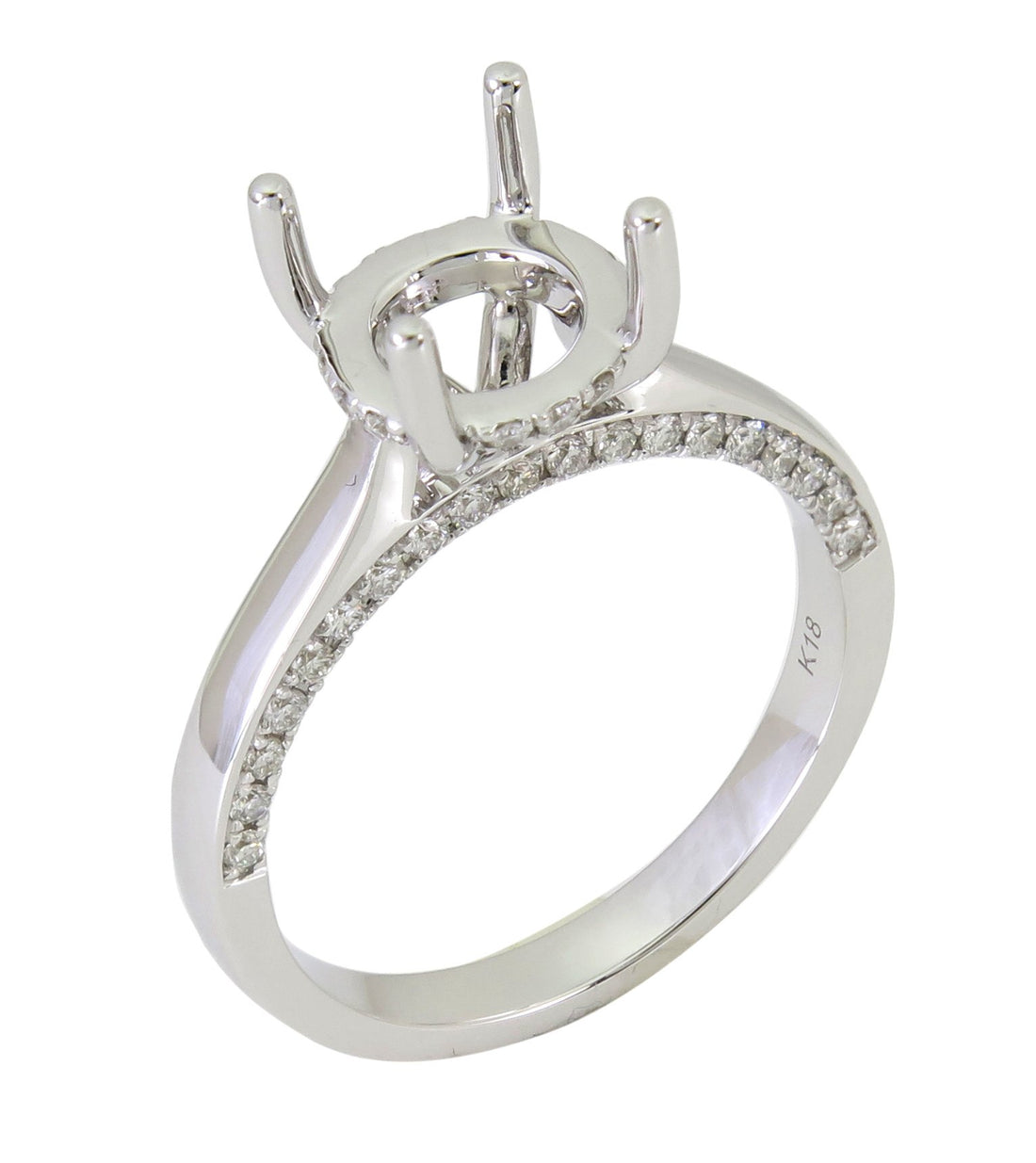 18kt White Gold Diamond Semi Mount