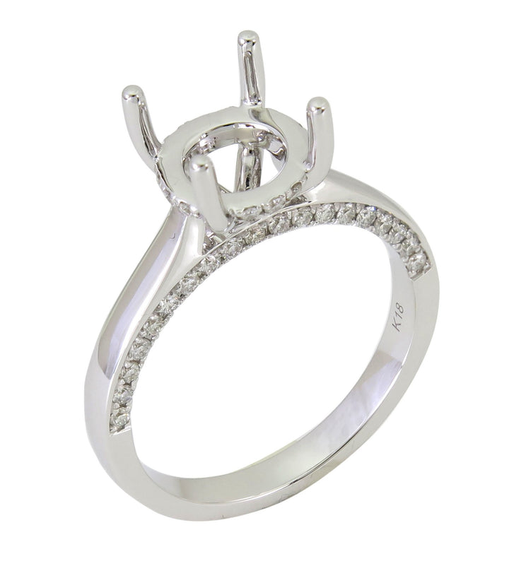 18kt White Gold Diamond Semi Mount