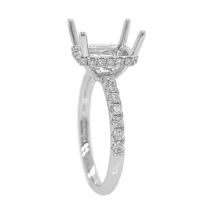 18kt White Gold Diamond Semi Mount