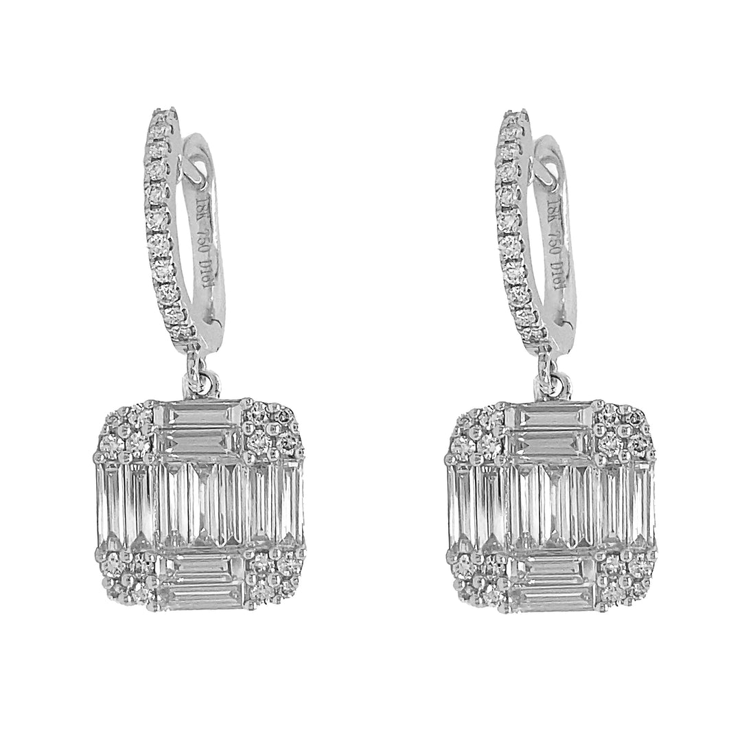 18kt White Gold Diamond Earrings