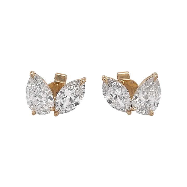 18kt Yellow Gold Diamond Earrings