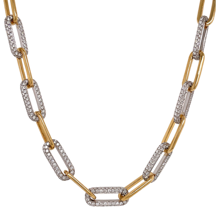 18kt Yellow and White Gold Diamond Necklace.