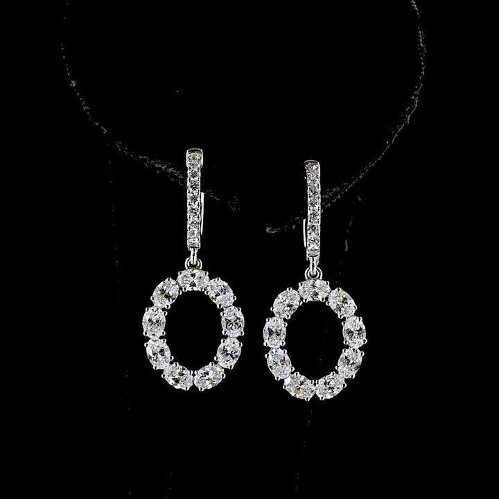 14kt White Gold Lab Diamond Dangling Earring