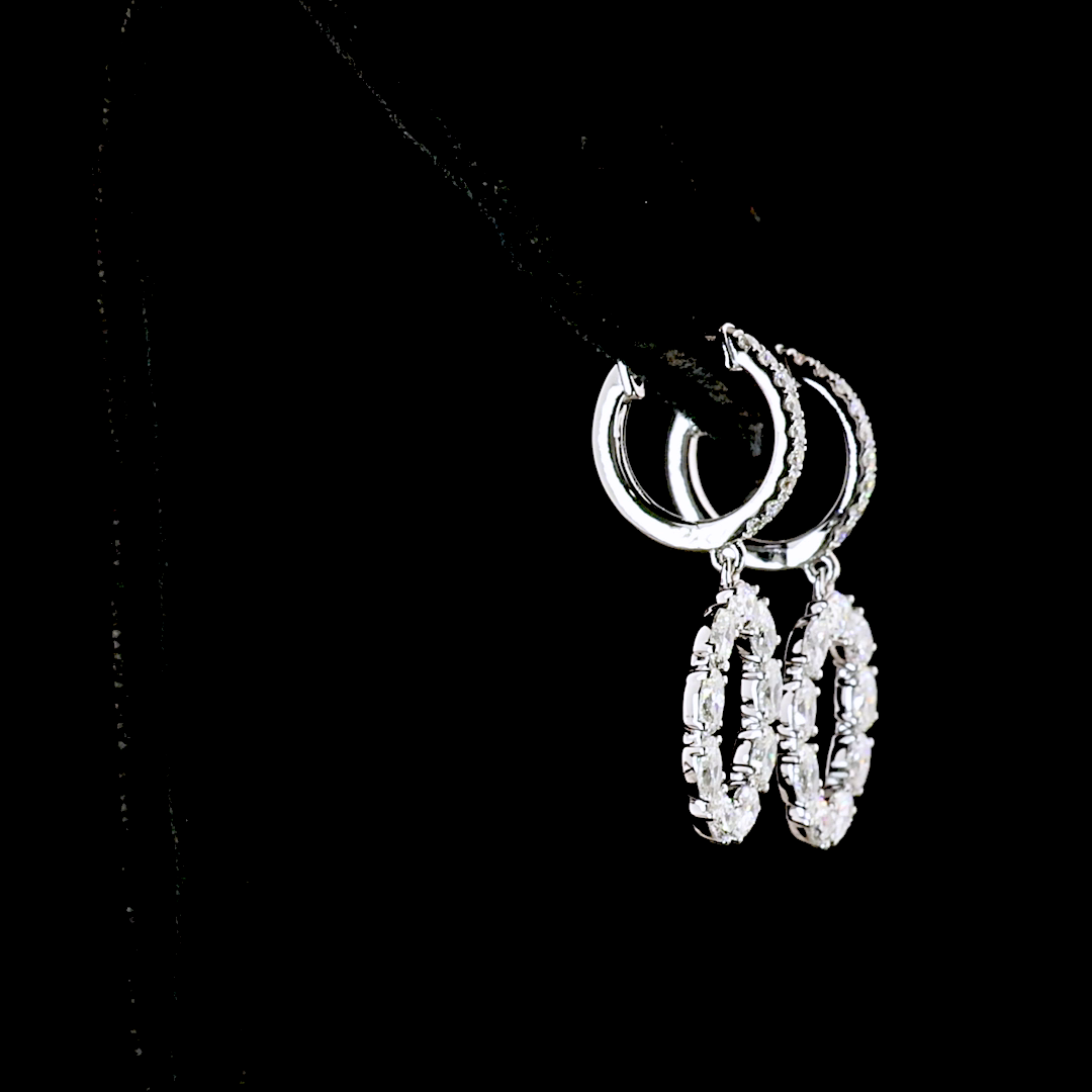 14kt White Gold Lab Diamond Dangling Earring