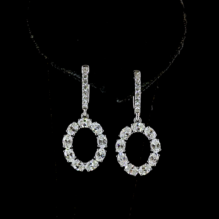 14kt White Gold Lab Diamond Dangling Earring