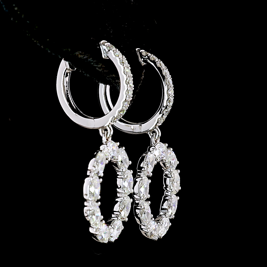 14kt White Gold Lab Diamond Dangling Earring