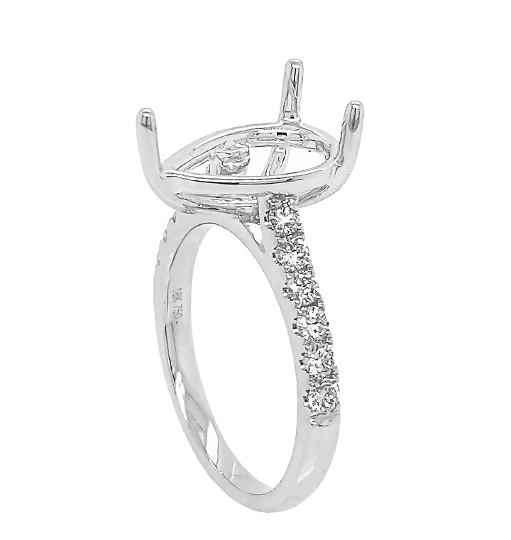 18kt White Gold Diamond Semi Mount