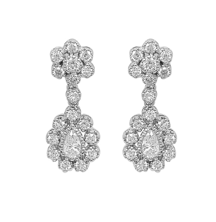 18kt White Gold Diamond Earrings