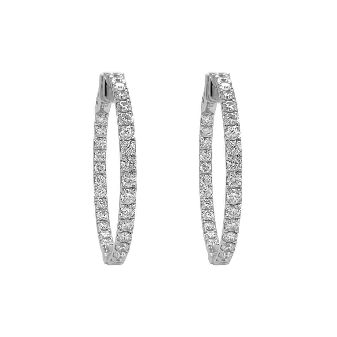 18kt White Gold Diamond Inside-out Hoops