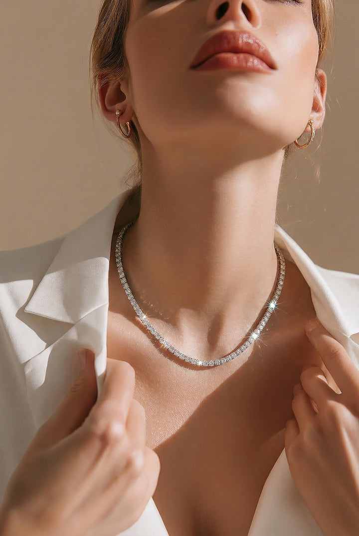 14kt White Gold Lab Diamond Tennis Necklace