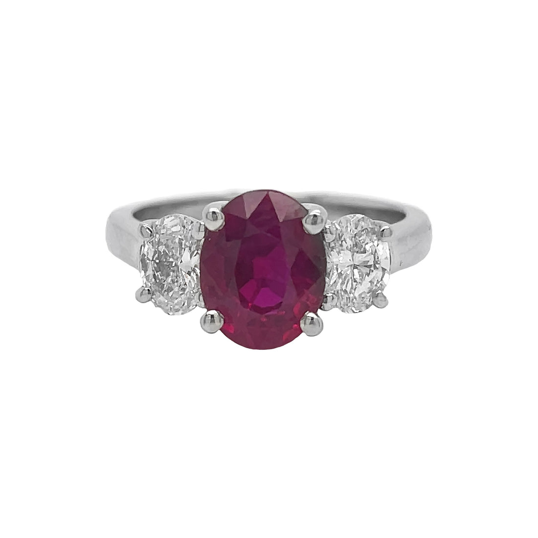 Platinum Diamond And Ruby Ring