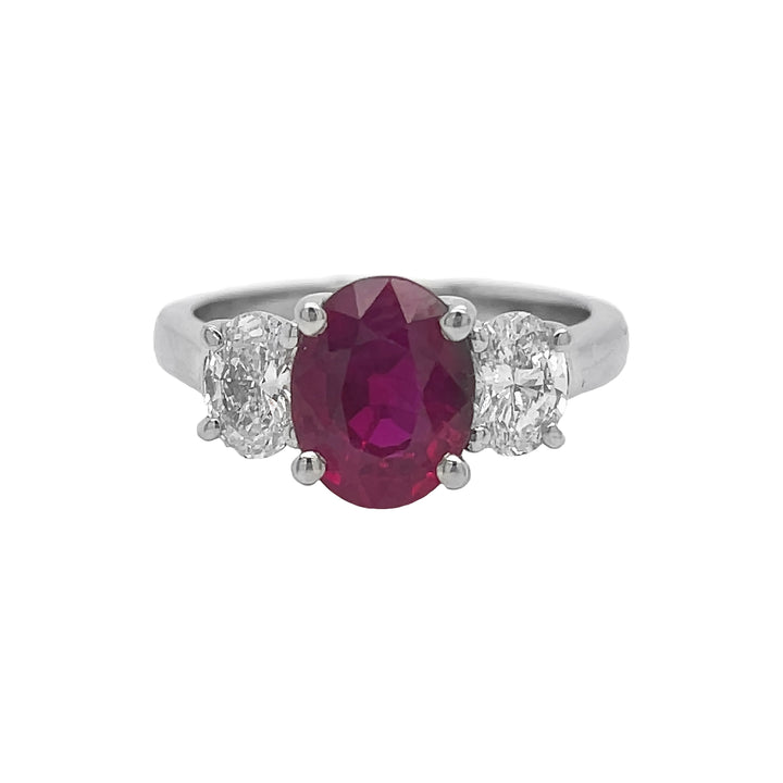 Platinum Diamond And Ruby Ring