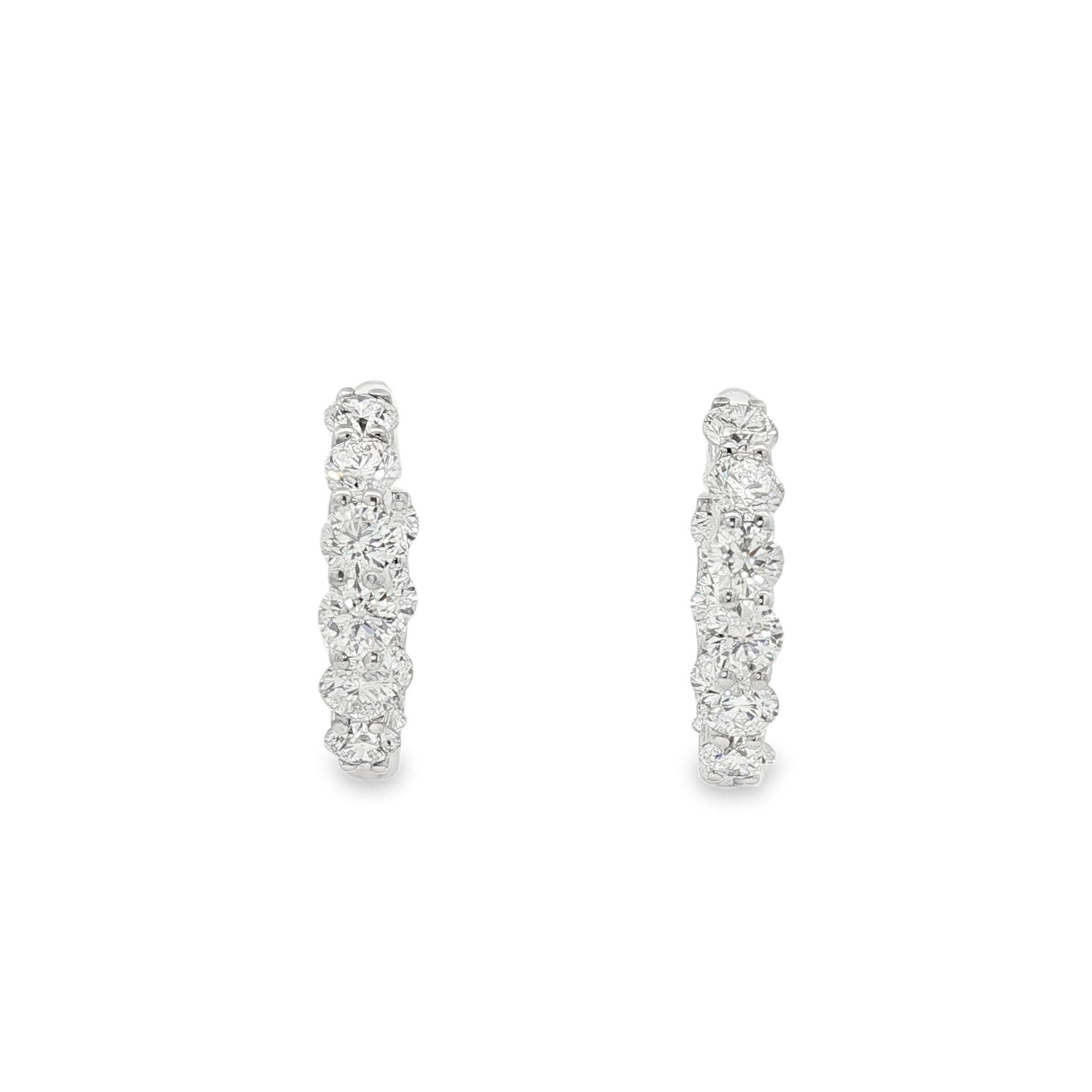 14kt White Gold Lab Diamond Hoops