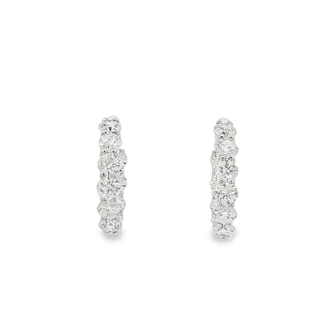 14kt White Gold Lab Diamond Hoops