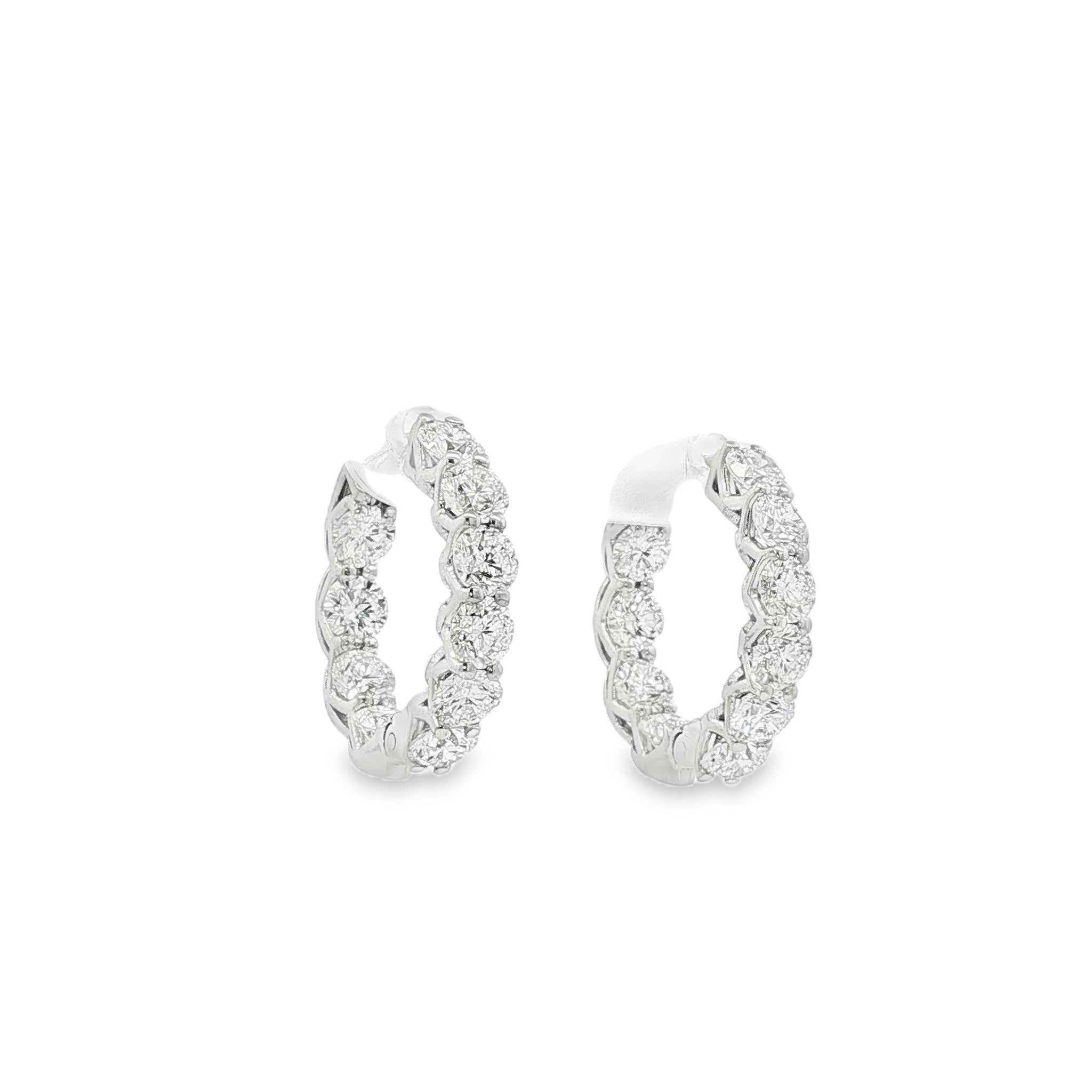14kt White Gold Lab Diamond Hoops