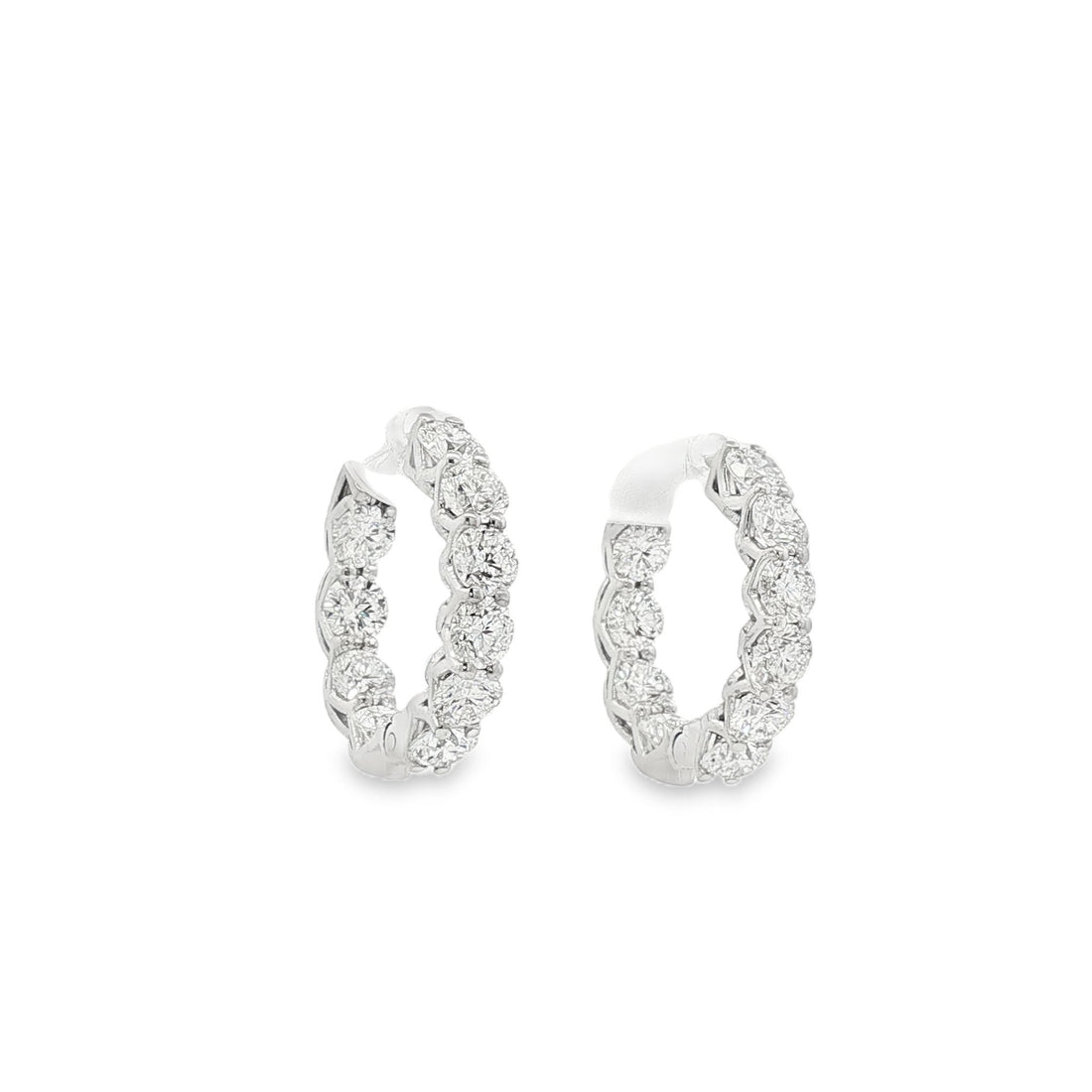 14kt White Gold Lab Diamond Hoops