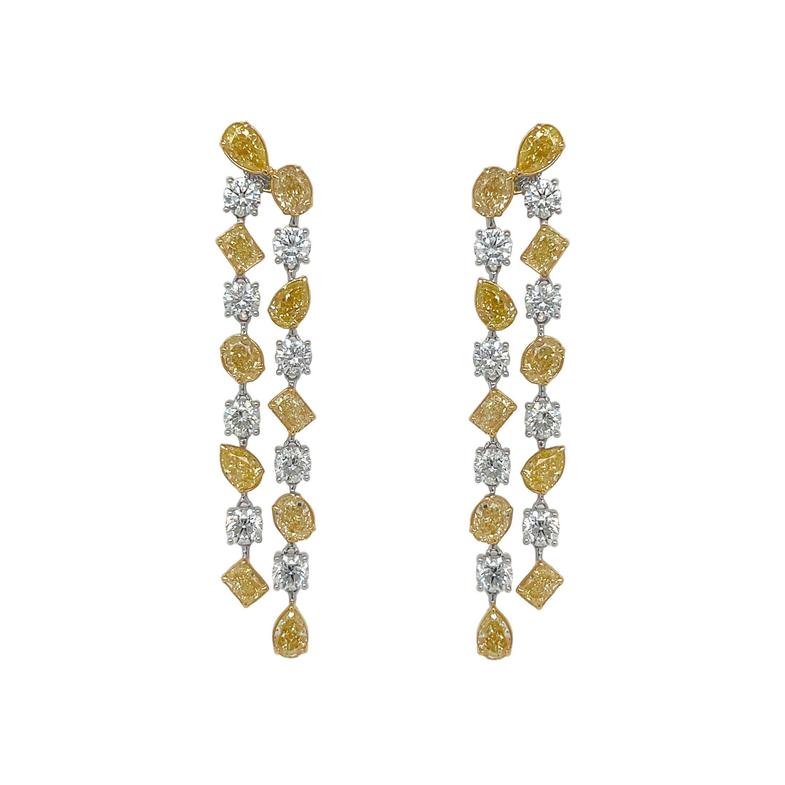 18kt White And Yellow Gold Diamond Earrings