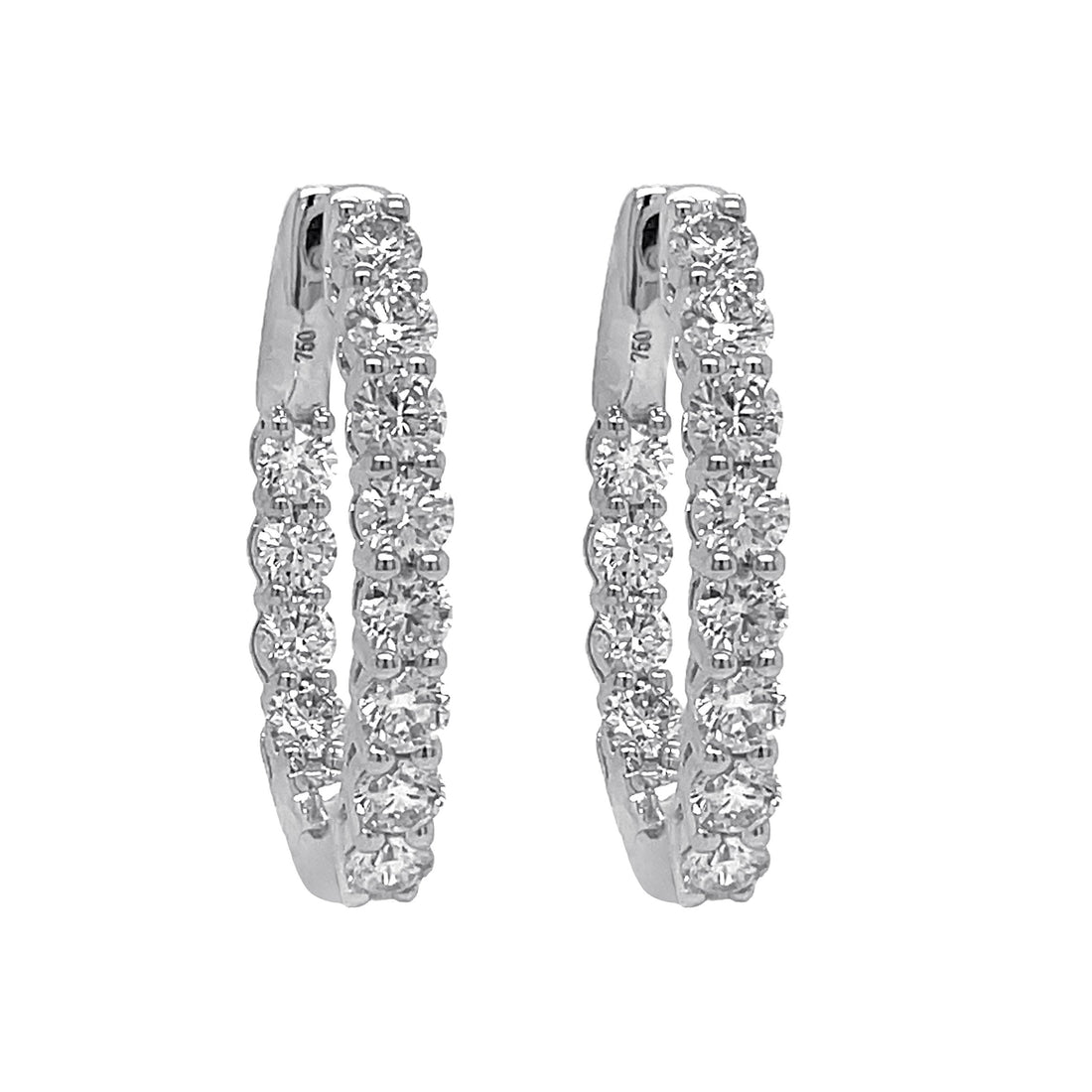 18kt White Gold Diamond Inside-out Hoops