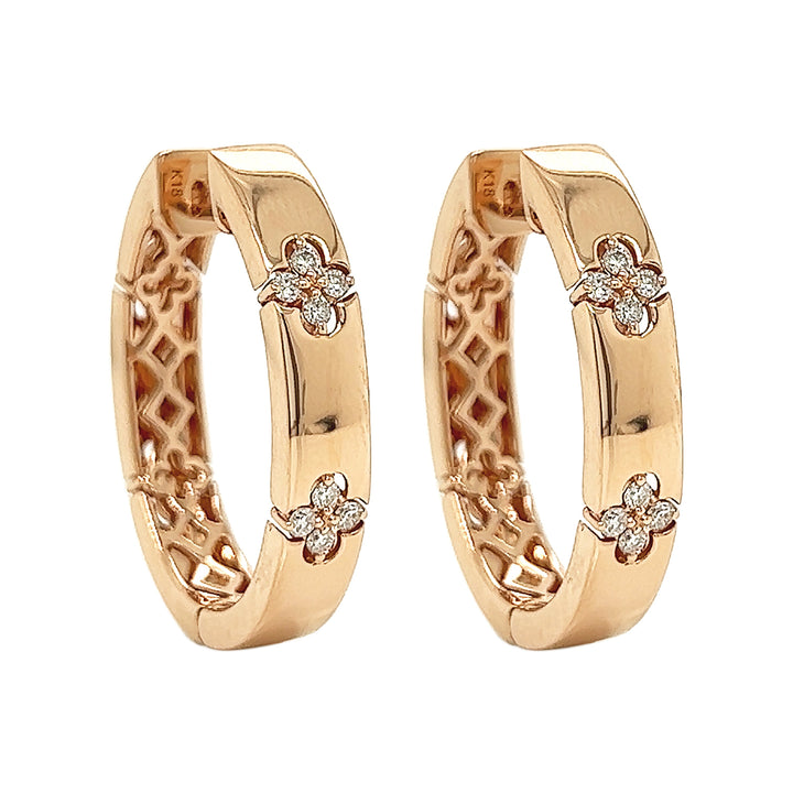 18kt Rose Gold Diamond Earrings