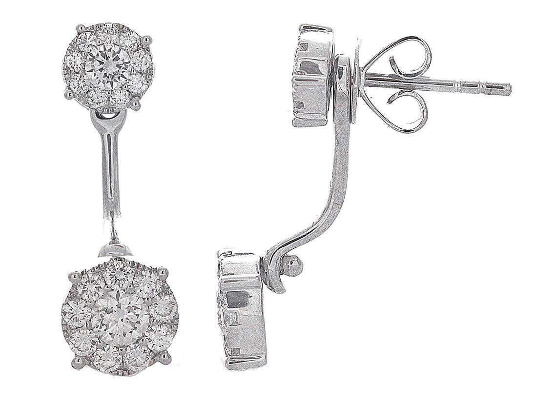 18kt White Gold Diamond Dangling Earrings