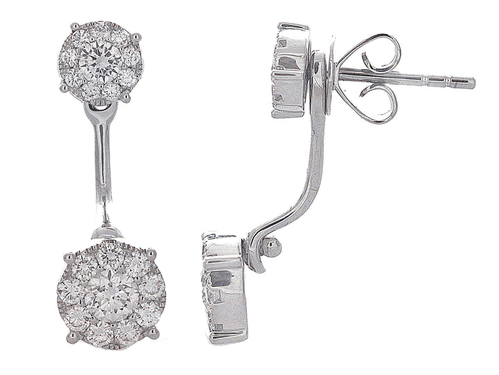 18kt White Gold Diamond Dangling Earrings