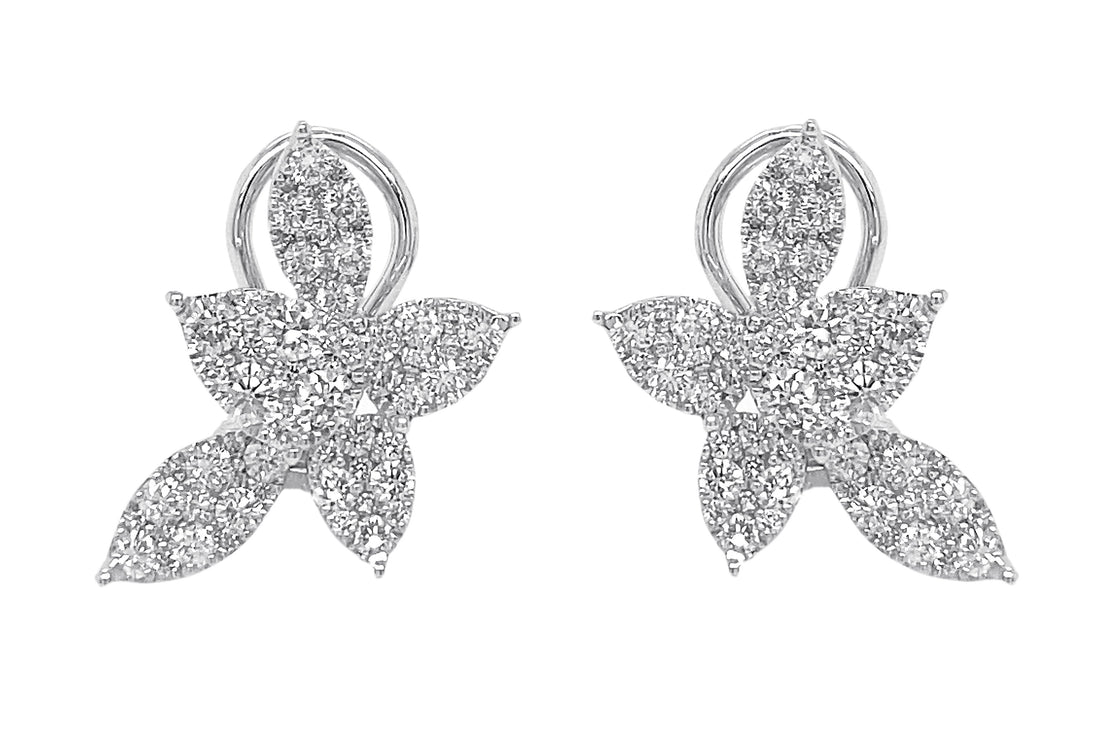 18kt White Gold Diamond Earrings