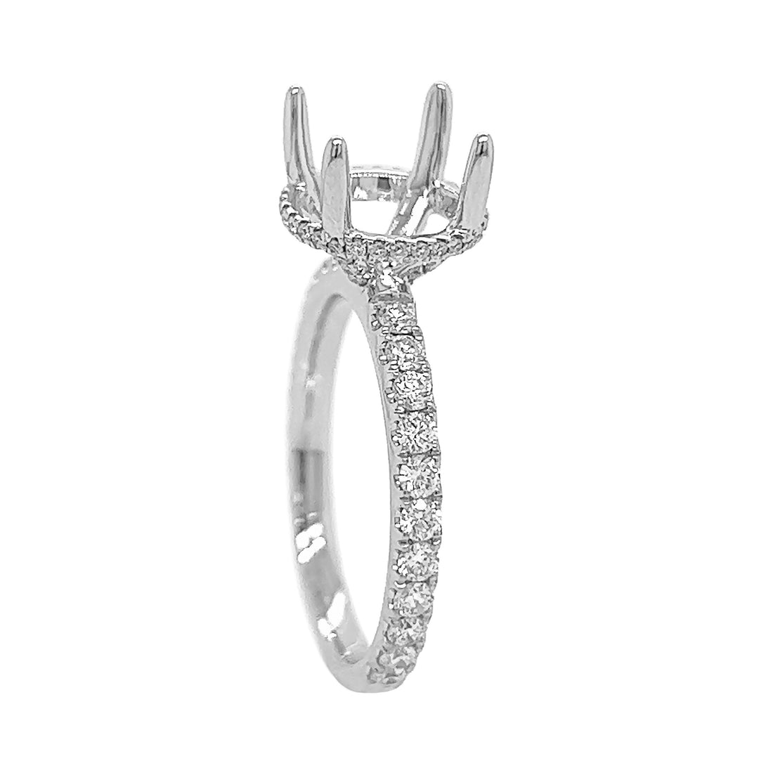 18kt White Gold Diamond Semi Mount