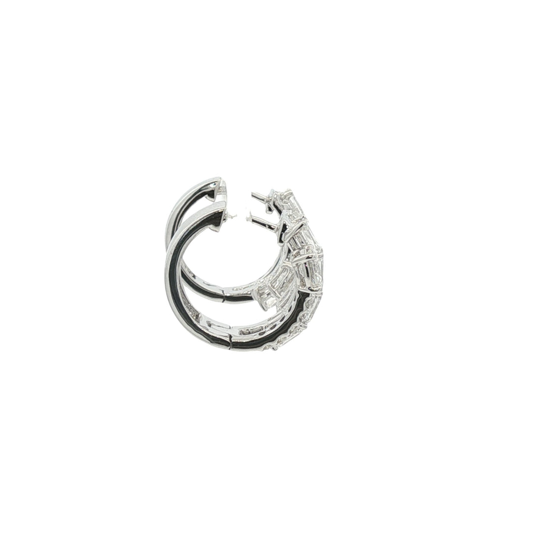 18kt White Gold Lab Diamond Huggie Earrings
