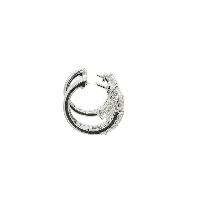 18kt White Gold Lab Diamond Huggie Earrings
