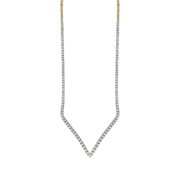 18kt White and Yellow Gold Diamond Tennis Necklace