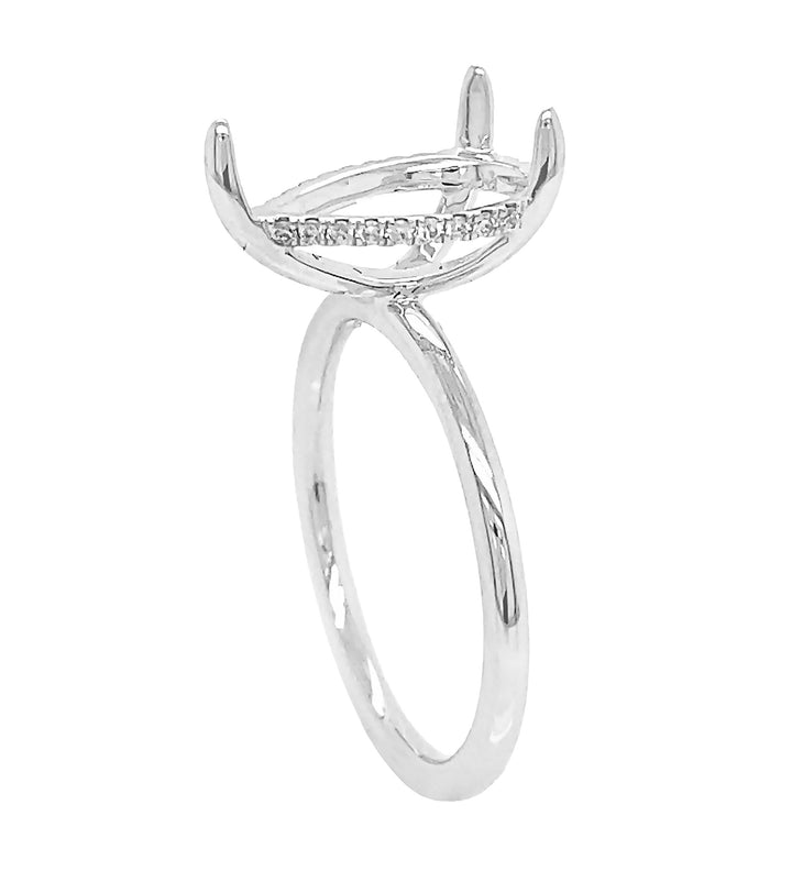 18kt White Gold Diamond Semi Mount