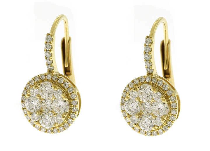 18kt White Gold Diamond Dangling Earrings