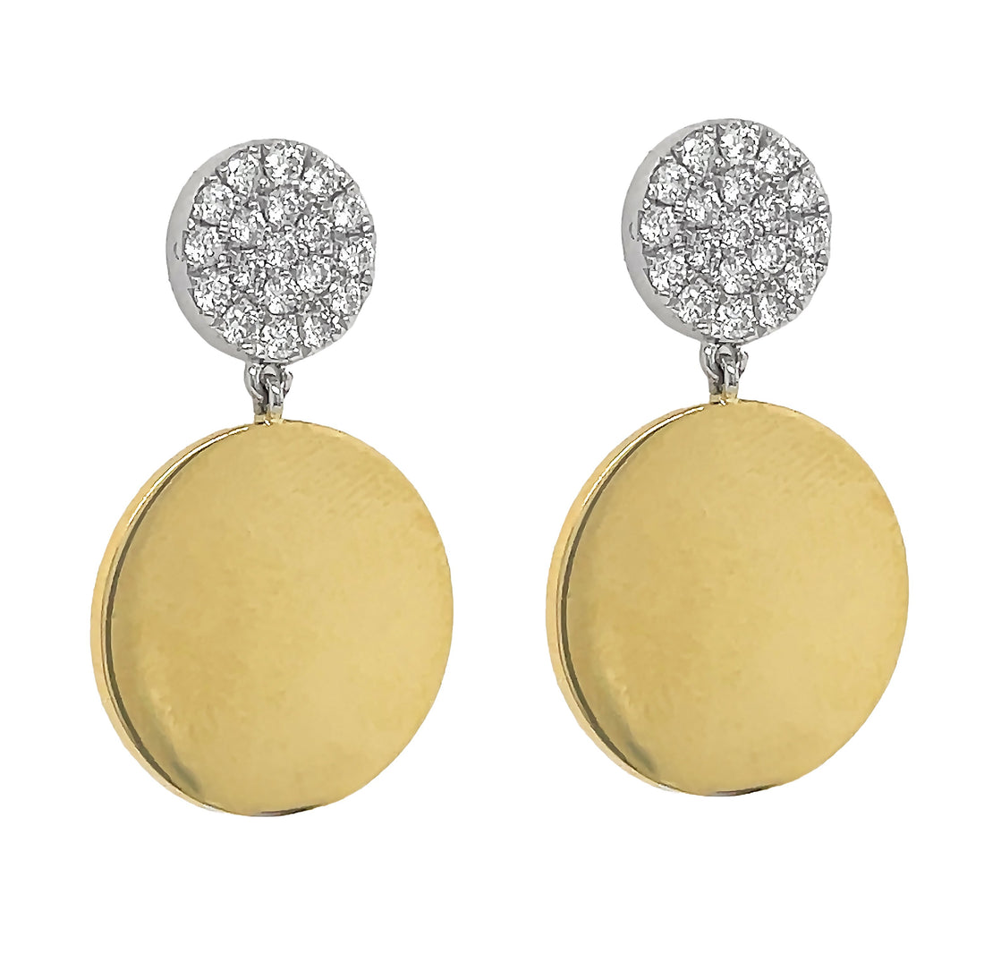 18kt White Gold Diamond Dangling Earrings