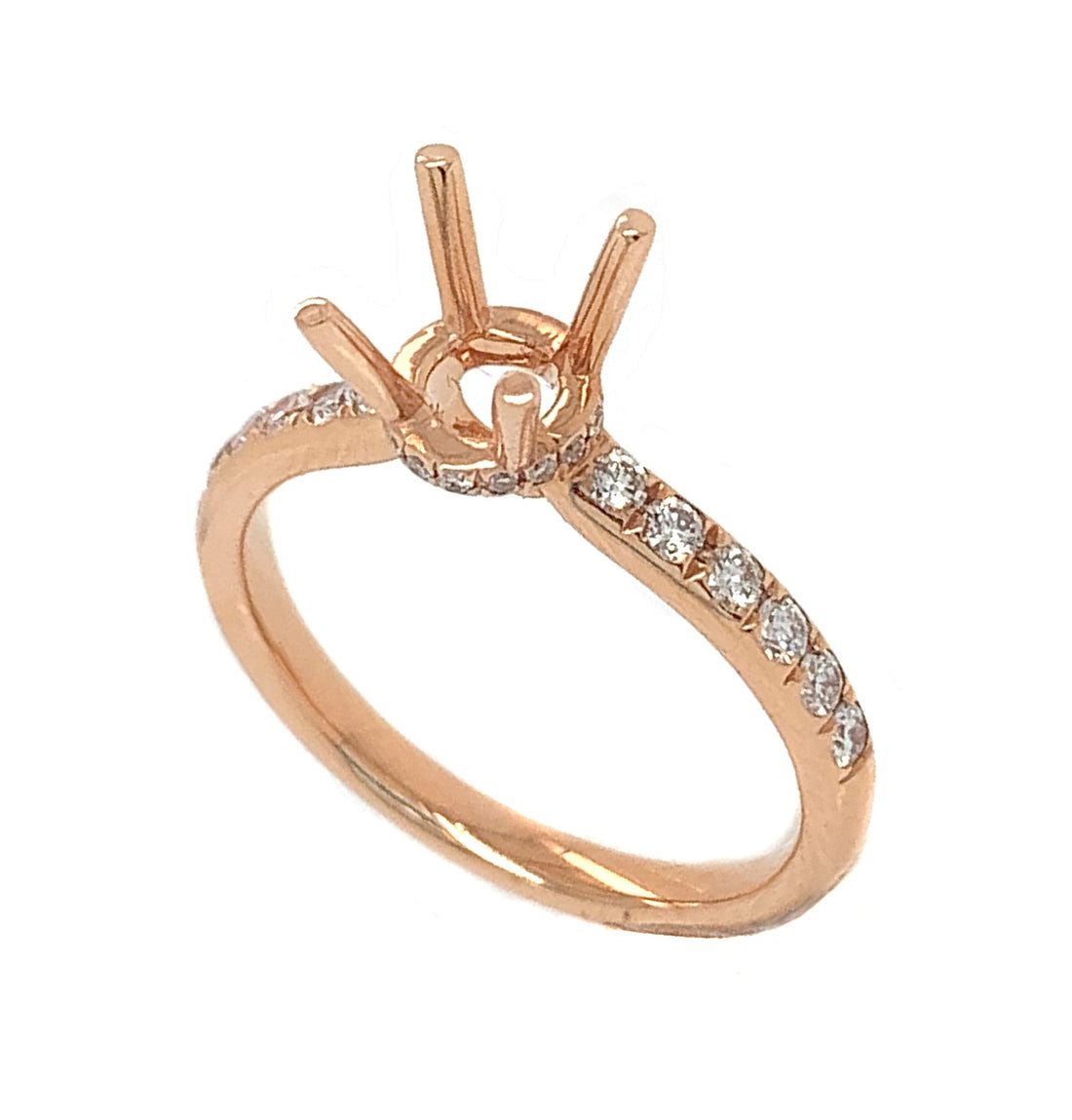 18kt Rose Gold Diamond Semi-mount