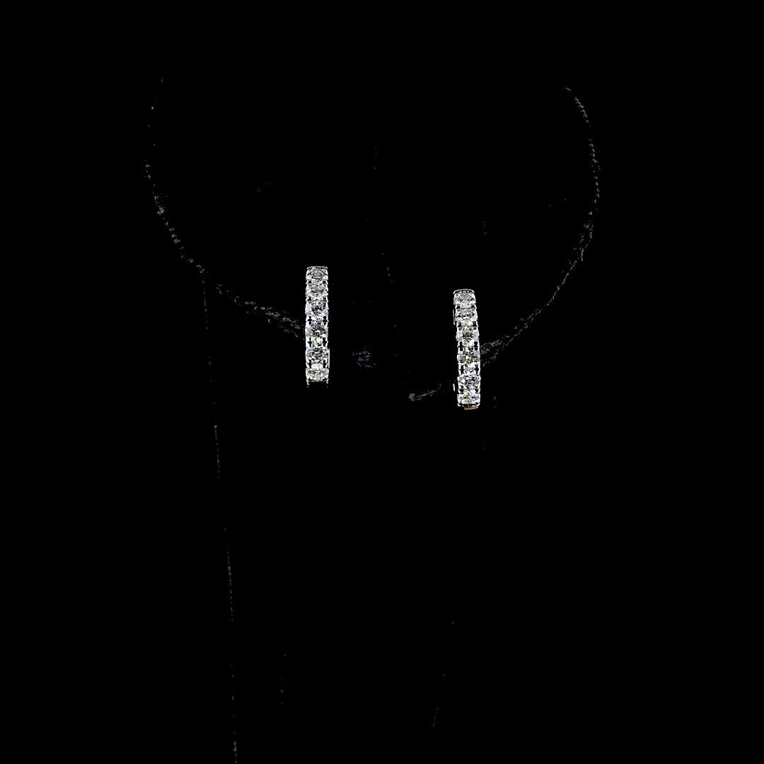 14kt White Gold Lab Diamond Huggie Earrings