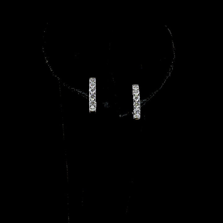 14kt White Gold Lab Diamond Huggie Earrings