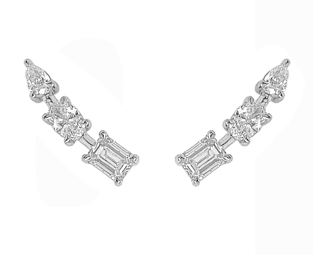 18kt White Gold Diamond Earrings