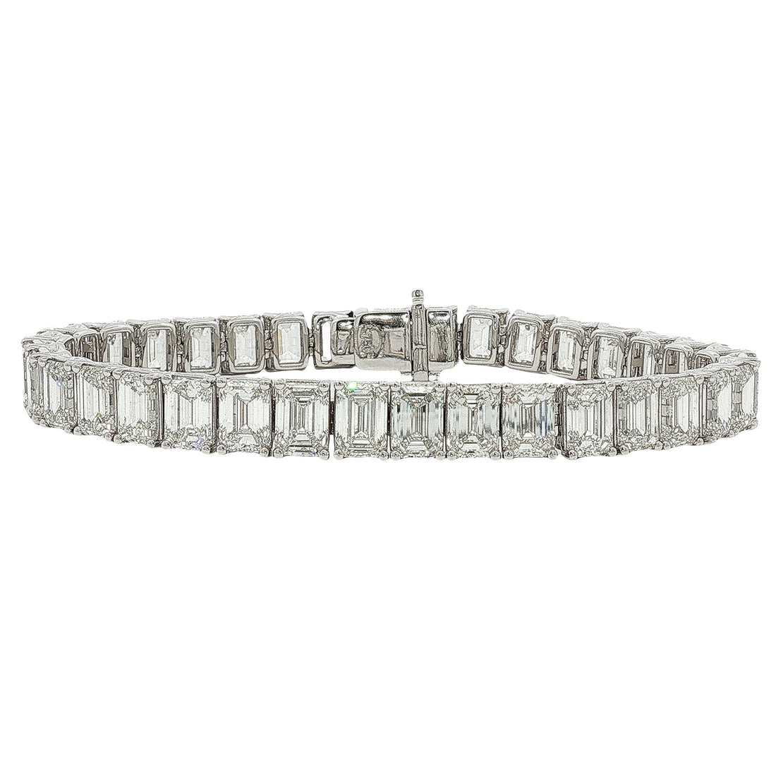 18kt White Gold GIA Certified Diamond Tennis Bracelet