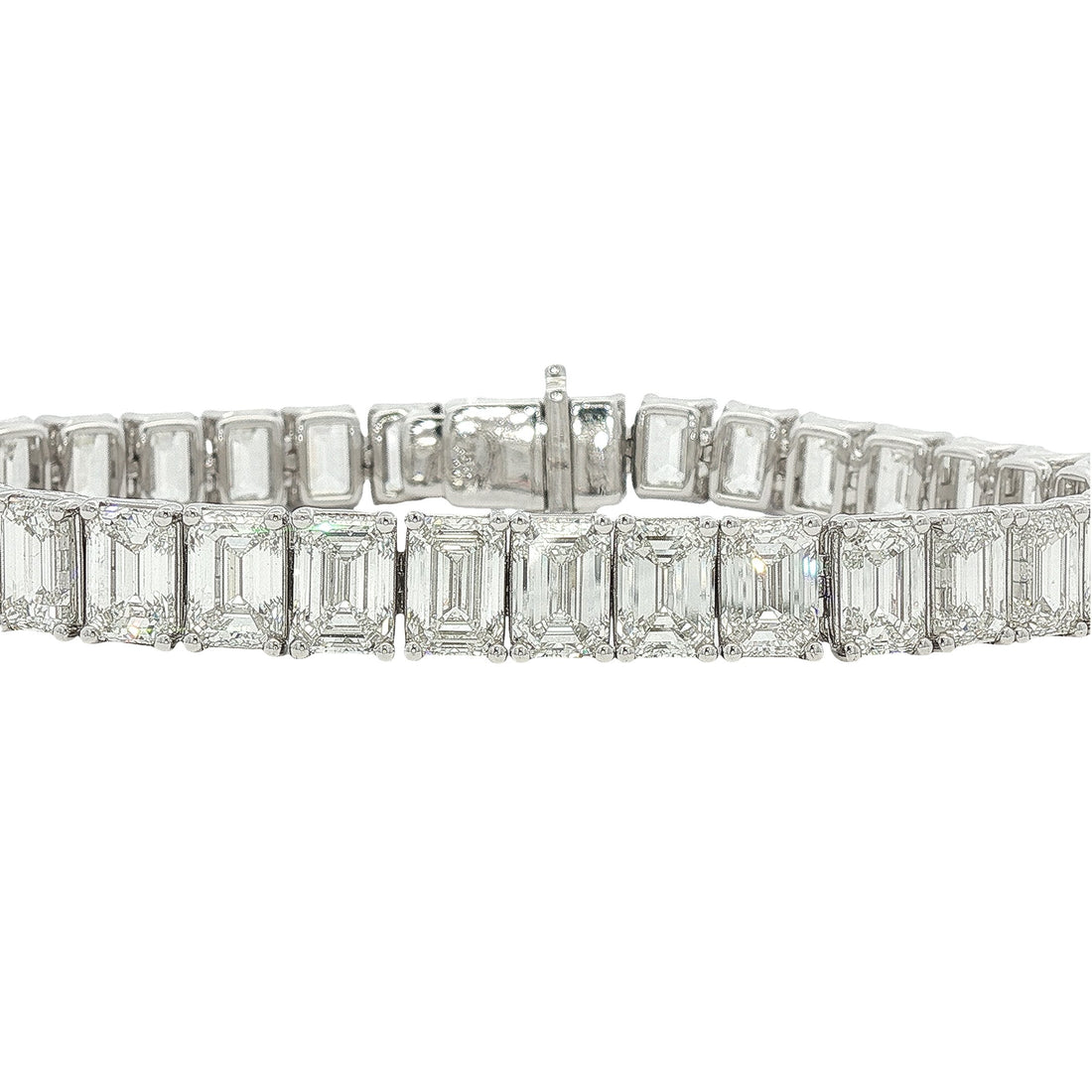18kt White Gold GIA Certified Diamond Tennis Bracelet