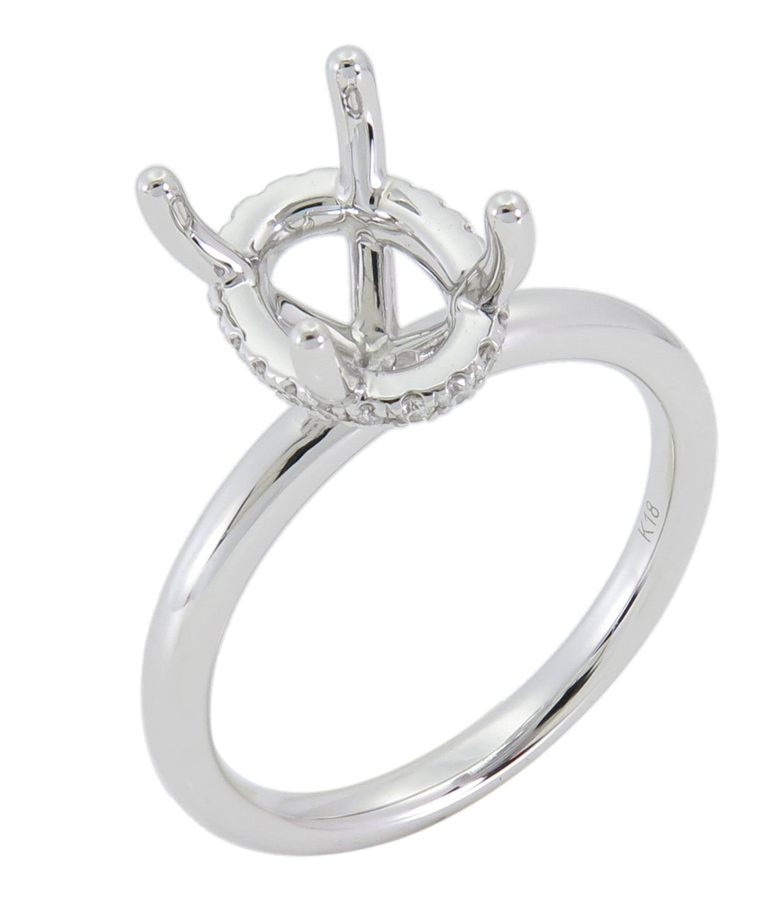 18kt White Gold Diamond Semi-mount