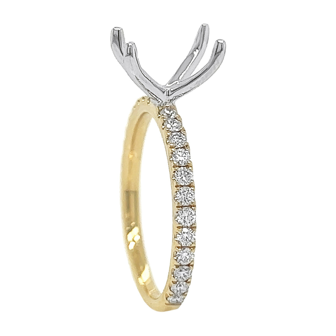 18kt Yellow And White Gold Diamond Semi Mount