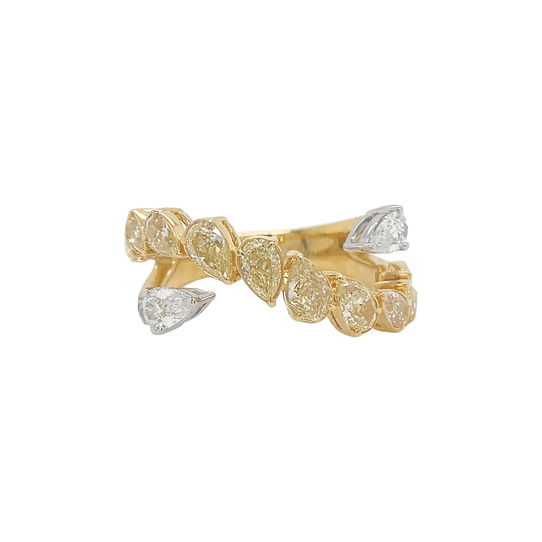 18kt Yellow Gold White and Yellow Diamond Ring