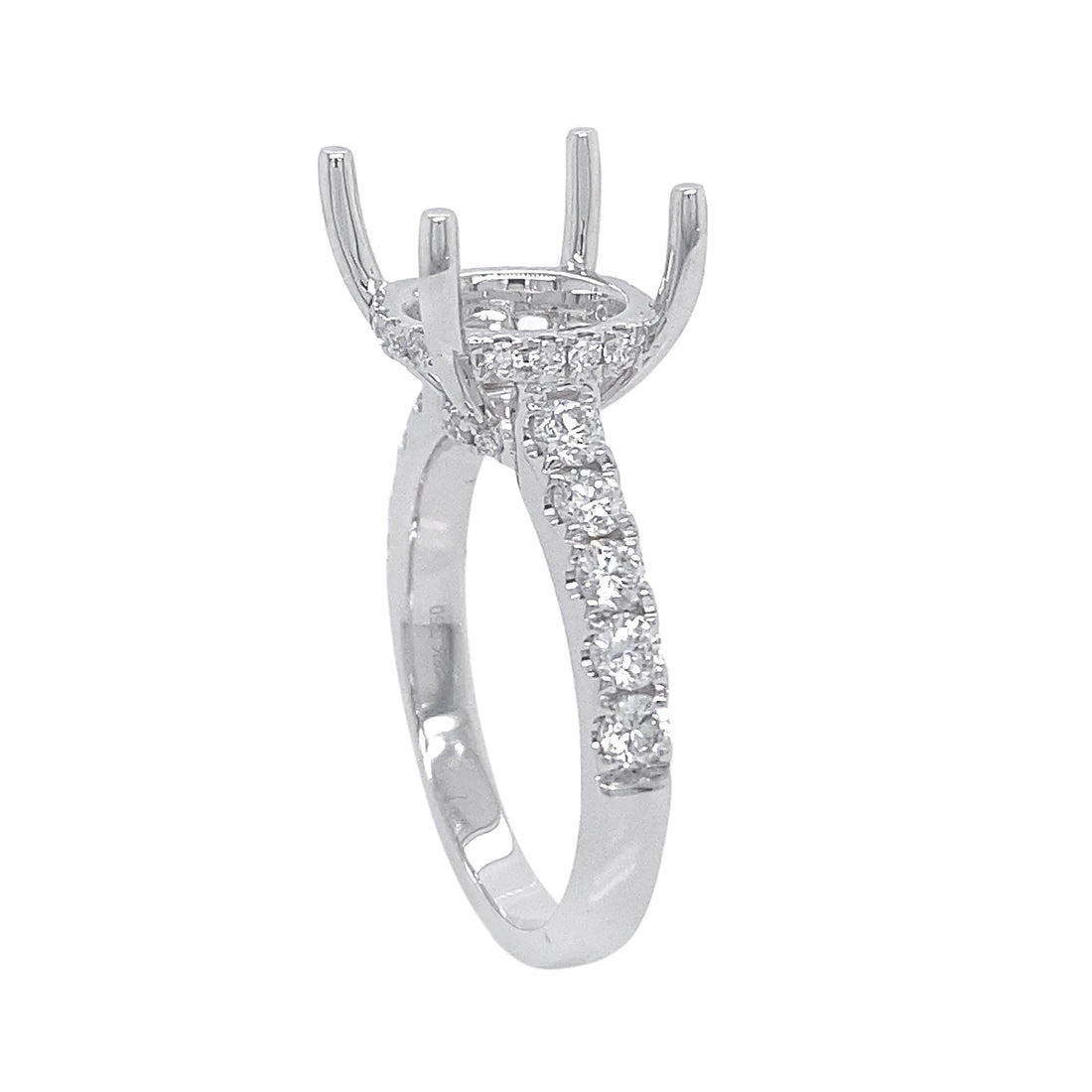 18kt White Gold Diamond Semi Mount