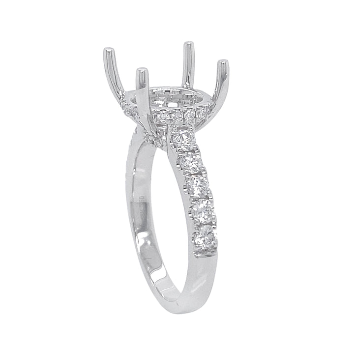 18kt White Gold Diamond Semi Mount