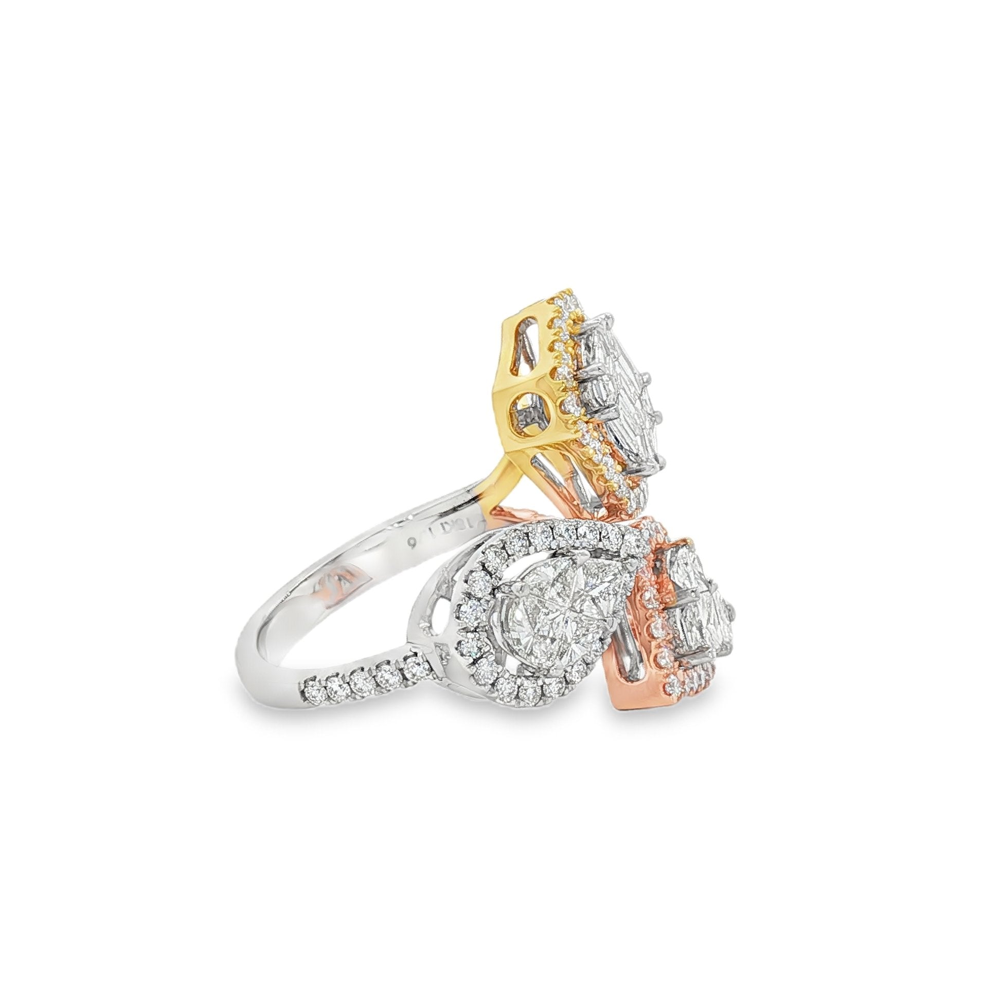18kt Tri Gold Diamond Ring