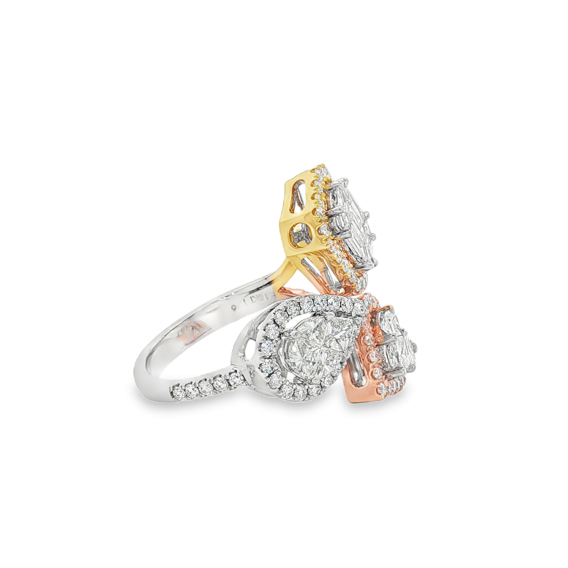 18kt Tri Gold Diamond Ring