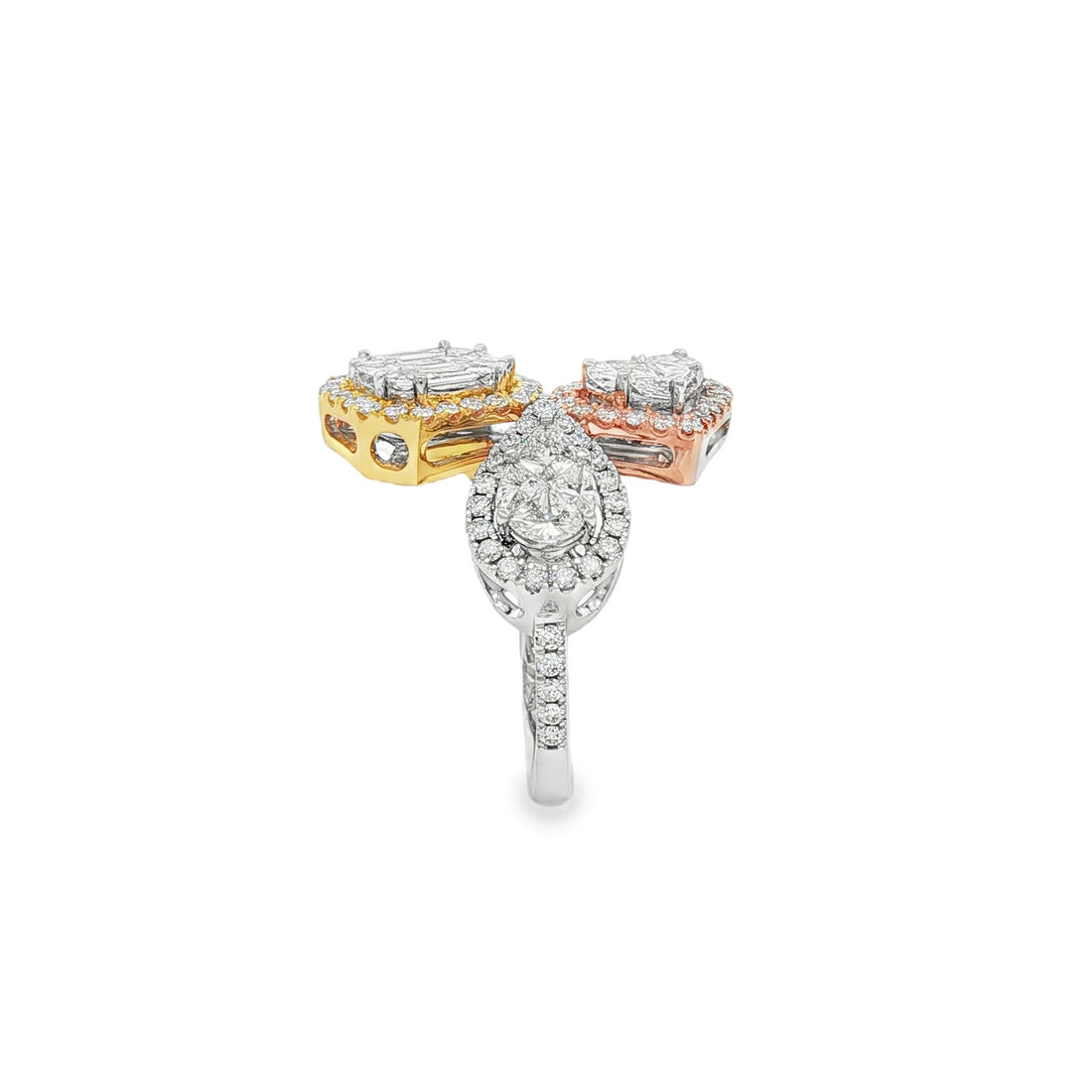 18kt Tri Gold Diamond Ring