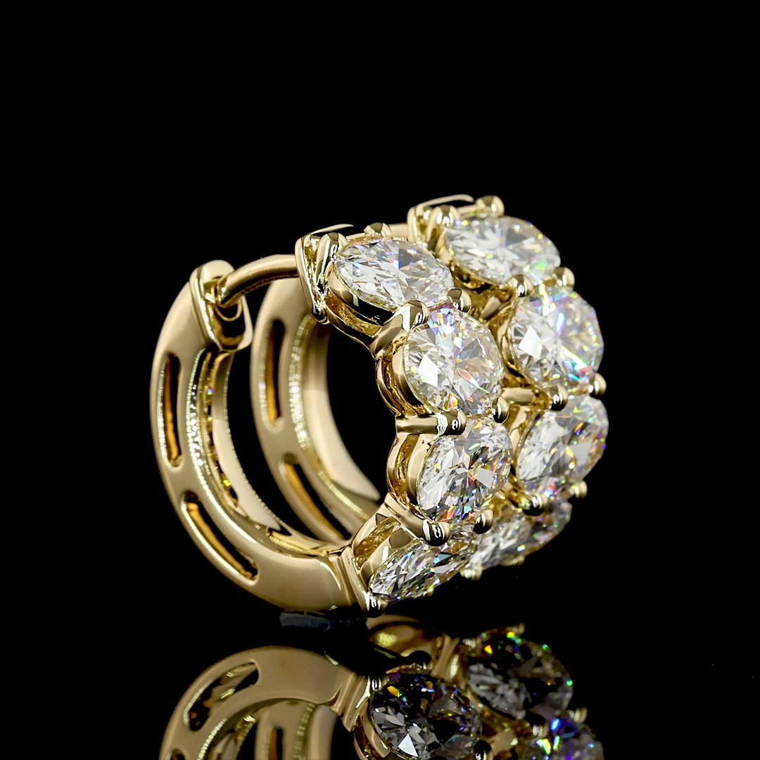 14kt Yellow Gold Lab Diamond Huggie Earring