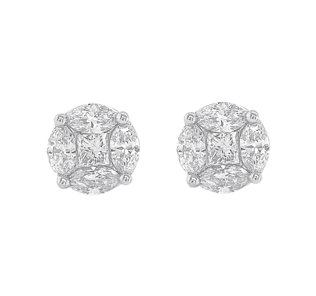 18kt White Gold Diamond Earrings