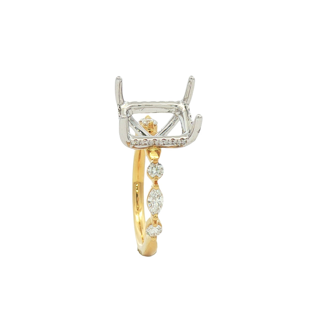 18kt Yellow And White Gold Diamond Semi-Mount